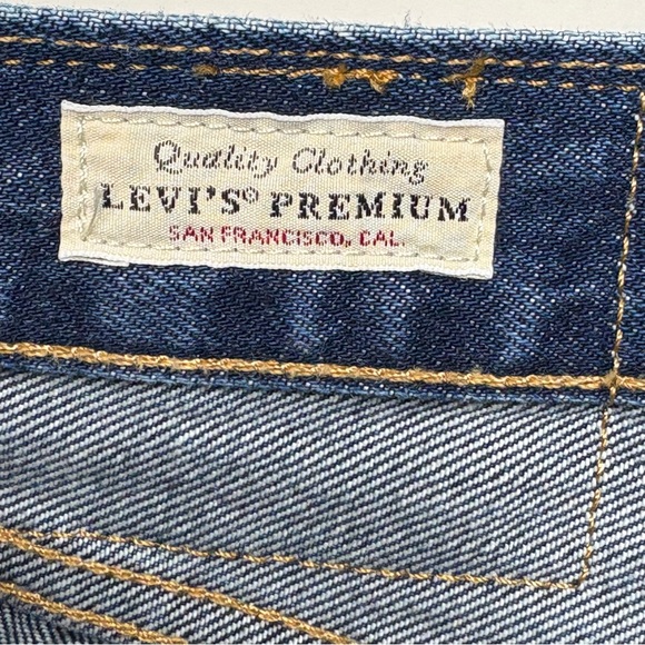Levis 501 ST Big E Premium Denim Jeans Mens 38x32 Slim Taper Selvedge Button Fly - Picture 11 of 16